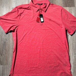 Travis Mathew The Heater Polo Shirt Mens 2XL Performance Golf Casual, Red